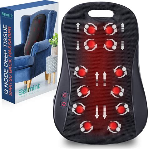 Shiatsu Deep Kneading Back Massager 12 Rolling Nodes