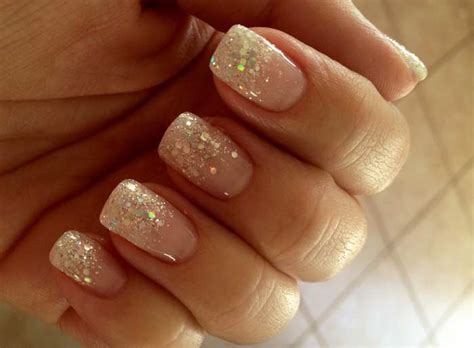 French manicure with gold glitter design – Nailshe