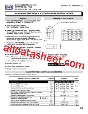 SRP7502S Datasheet PDF DIOTEC Electronics Corporation