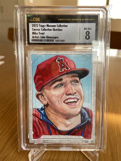 2022 Topps Museum Collection Canvas Collection Sketches Mike Trout 1 1