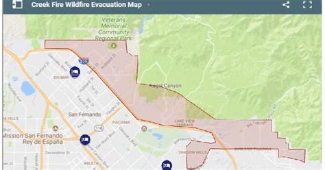 Live Map of Sylmar Creek Fire in San Fernando Valley