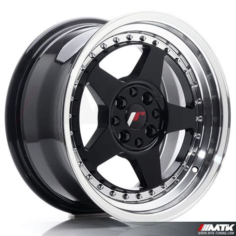 Jante Aluminium Japan Racing JR6 16x8 ET25 Noir Brillant