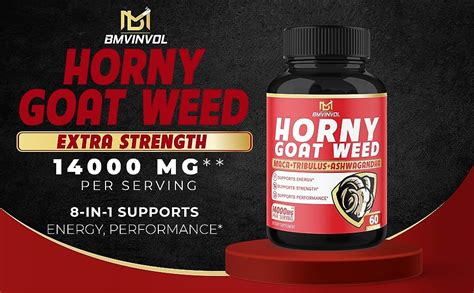 Horny Goat Weed Capsules 14000mg Herbal Equivalent With Maca Tribulus