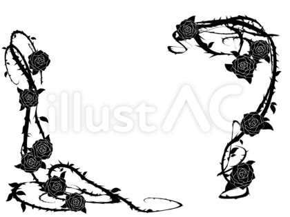黒バラのフレームイラスト - No: 24299176｜無料イラスト・フリー素材なら「イラストAC」