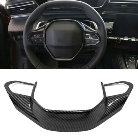 Carbon ABS Car Steering Wheel Button Frame Cover For Peugeot 508 GT