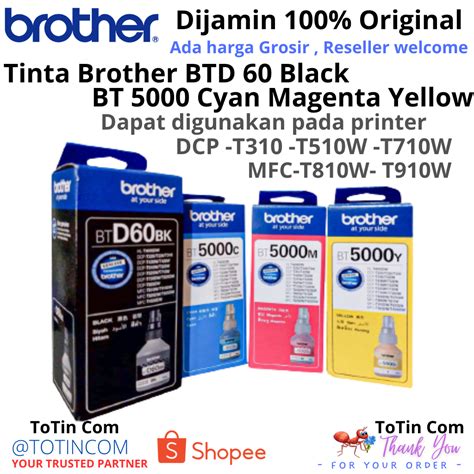 Jual Tinta BROTHER BTD 60 Black Tinta Botol BT D Untuk Printer DCP