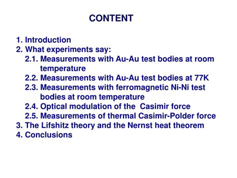 PPT Precision Measurements Of The Casimir Force And Problems Of