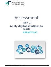 Assessment Task 2 BSBMGT407 Doc Assessment Task 2 Apply Digital