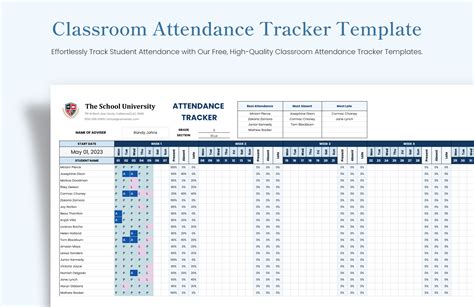 Classroom Attendance Tracker Template - Download in Excel, Google ...