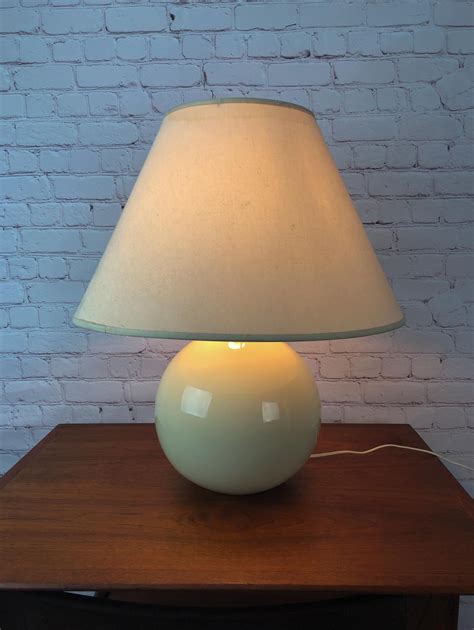 Mid Century Ceramic Lamp Mcm Table Lamp Vintage Ceramic Lamp Cream