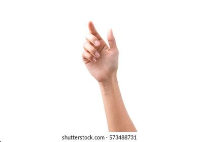 Beautiful Woman Hand Holding Items Isolated Stock Photo