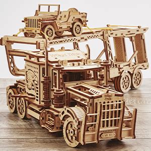 Wood Trick Big Rig Camion Jouet M Canique Puissant Moteur Ressort