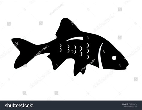 Blue Silhouette Fish On White Background Stock Illustration 1948193614 ...