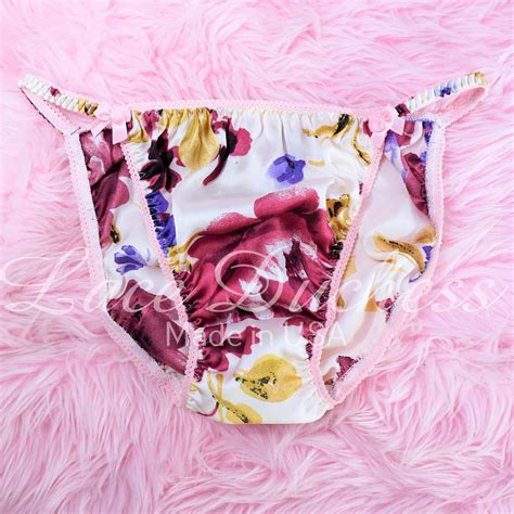 Anias Sissy Satin Floral Watercolor Print String Bikini DUCHESS CUT