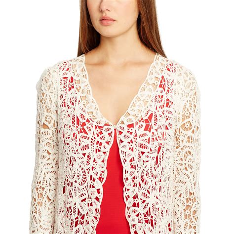 Ralph Lauren Crocheted Cotton Lace Duster in Cream (Natural) - Lyst