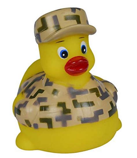 Army Rubber Duck, Military Squeaky & Floating Upright Bath Toy ...