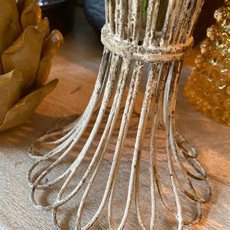 Rustic Tall Wire And Glass Vase Two Styles