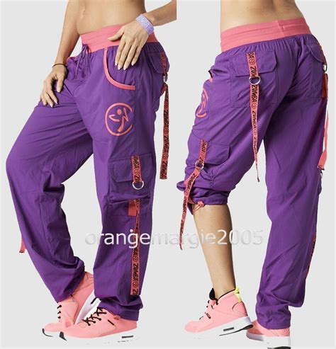 Zumba Cargo Pants Dance Fitness Converts To Capri Rare Elitezwear Xs