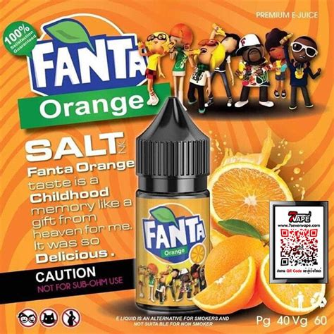 Fanta Orange Salt Nic 30ml แท้ แฟนต้าออเรนจ์ กลิ่นส้ม นิโคตินซอ