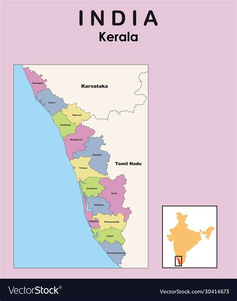 Kerala Tourism Map Districts