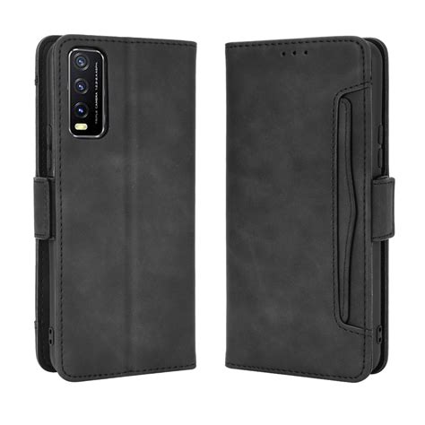 For Vivo Y20 2020 Y20i Wallet Style Skin Feel Calf Pattern Leather