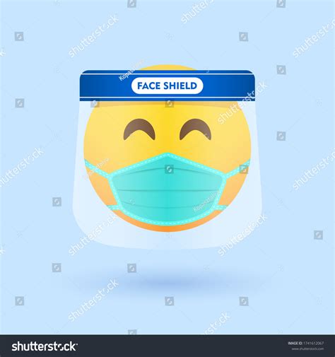 Emoji Wearing Face Shield Medical Mask Stock Vector (Royalty Free) 1741612067 | Shutterstock