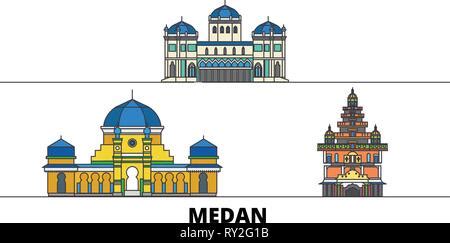 Medan silhouette skyline. Indonesia - Medan vector city, indonesian ...