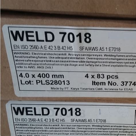 Jual Kawat Las Baja ESAB WELD 7018 4 0mm Shopee Indonesia