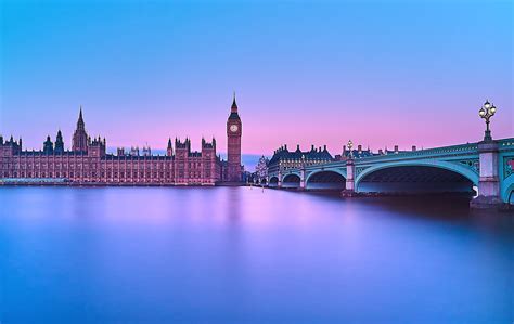 Wallpaper London Sunset City Cityscape Night Water Reflection