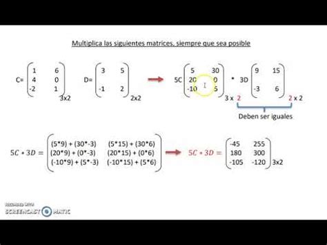 Multiplicaci N De Matrices X Y X Youtube