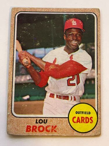 1968 Topps Baseball Lou Brock 520 St Louis Cardinals Legend HOF VG