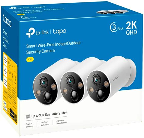 Customer Reviews: TP-Link Tapo 3-pack 2K Indoor/Outdoor Cameras with 10000mAh Battery (Up to 300 ...