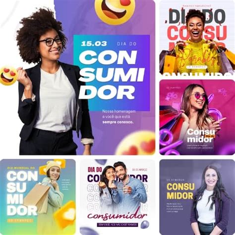 Posts Dia Do Consumidor Pack Canva Artes Edit Veis