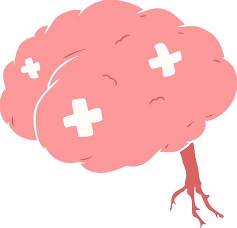 Flat Color Style Cartoon Injured Brain 12141560 Vector Art At Vecteezy