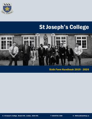 Fillable Online St Joseph's College - Home6th Form - St Joseph's ...