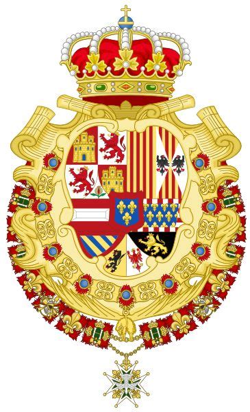 File Royal Greater Coat Of Arms Of Spain 1700 1761 Version With Golden Fleece And Holy Spirit