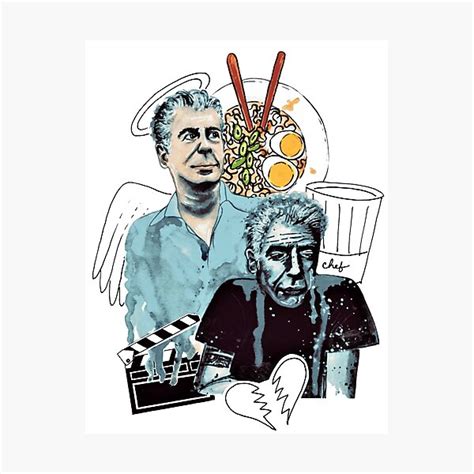 "Chef Anthony Bourdain Illustration" Photographic Print by ...