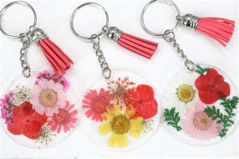 Pressed Flower Keychains Amy Latta Creations