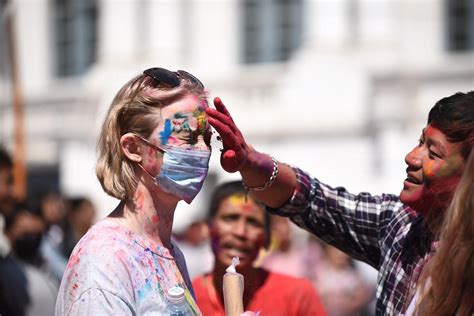 Revellers celebrate Holi in Kathmandu