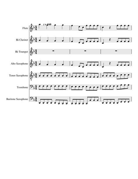 Uma Thurman Fall Out Boy Sheet Music For Trombone Flute Clarinet In