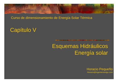 Pdf Cap Tulo V Esquemas Hidr Ulicos Energ A Solar Funcionamiento