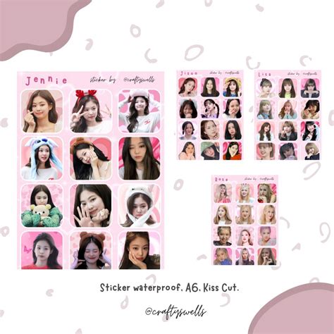 Blackpink Sticker Deco Sticker Jennie Jisoo Lisa Rose Blackpink