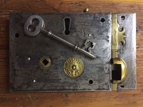 Antique Carpenters Rim Lock From The 19th Century