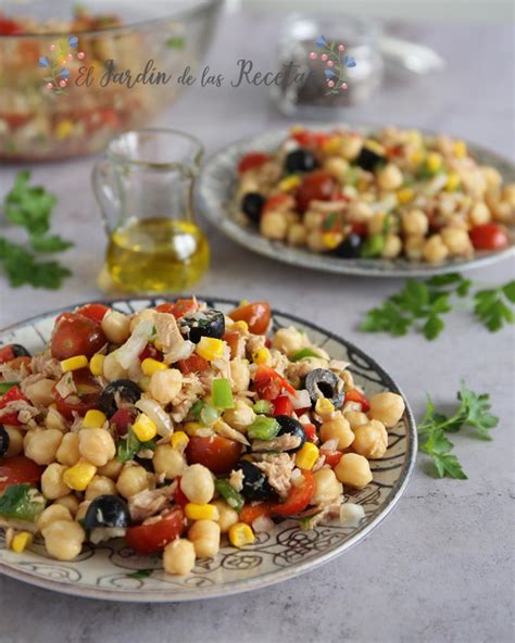 Ensalada de garbanzos y atún receta veraniega y saludable