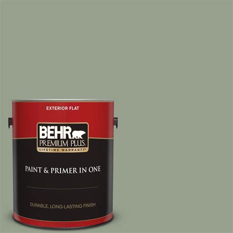 BEHR Premium Plus 1 Gal N390 4 Bitter Sage Flat Exterior Paint And