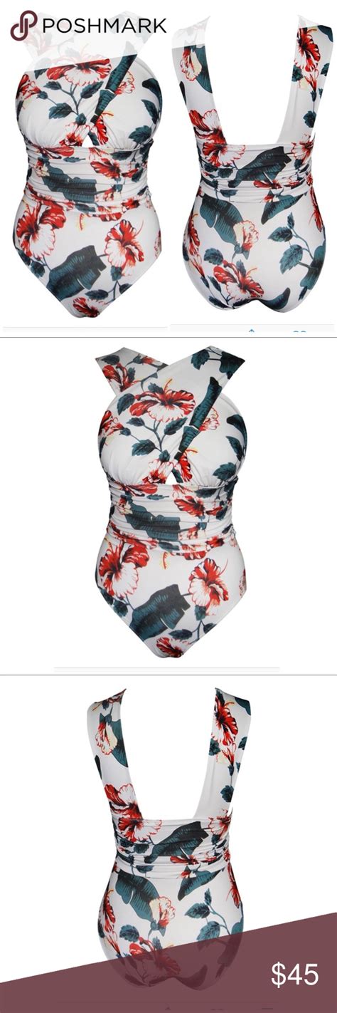 One piece floral bathing suit