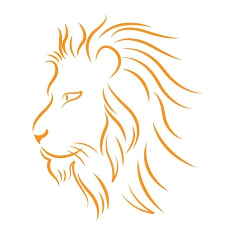 Premium Vector Lion Line Art Logo Icon Design