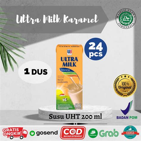 Jual Ultra Milk Susu Uht Karamel 24 X 200ml 1 Dus Shopee Indonesia