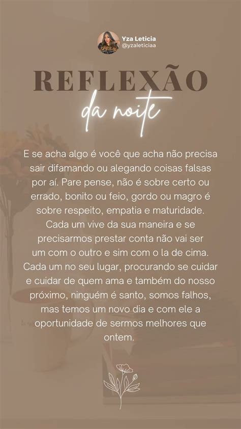 Reflexao Da Noite - Reflexão da noite | Frases e pensamentos positivos, Frases bonitas de ...