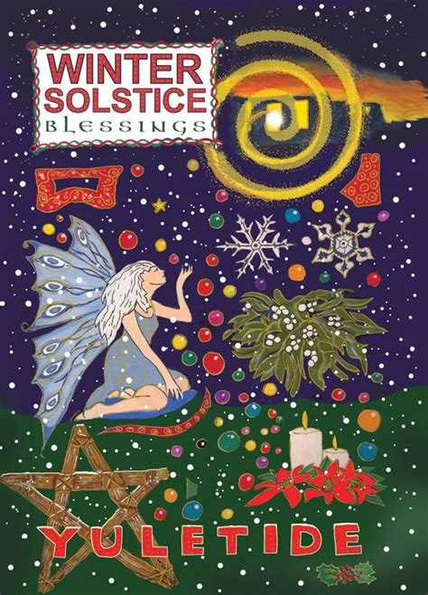 Winter Solstice Yuletide Colourful Pagan Fairy Greeting Card Etsy